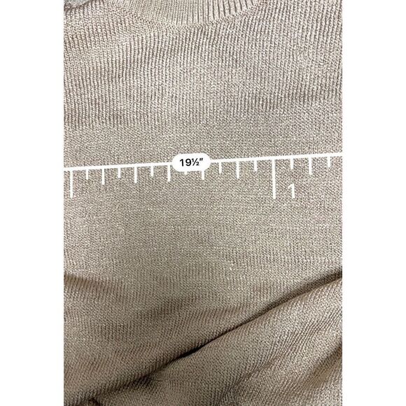 CNS) NWT $218 Women's ETCETERA X-Large Carmel Brown Long‎ Sleeve Sweater Sheen - Picture 10 of 11